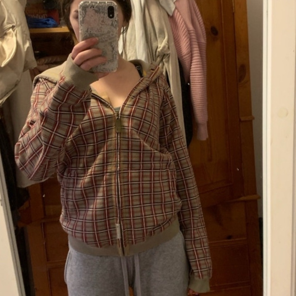 DC Red and Brown Plaid sweater